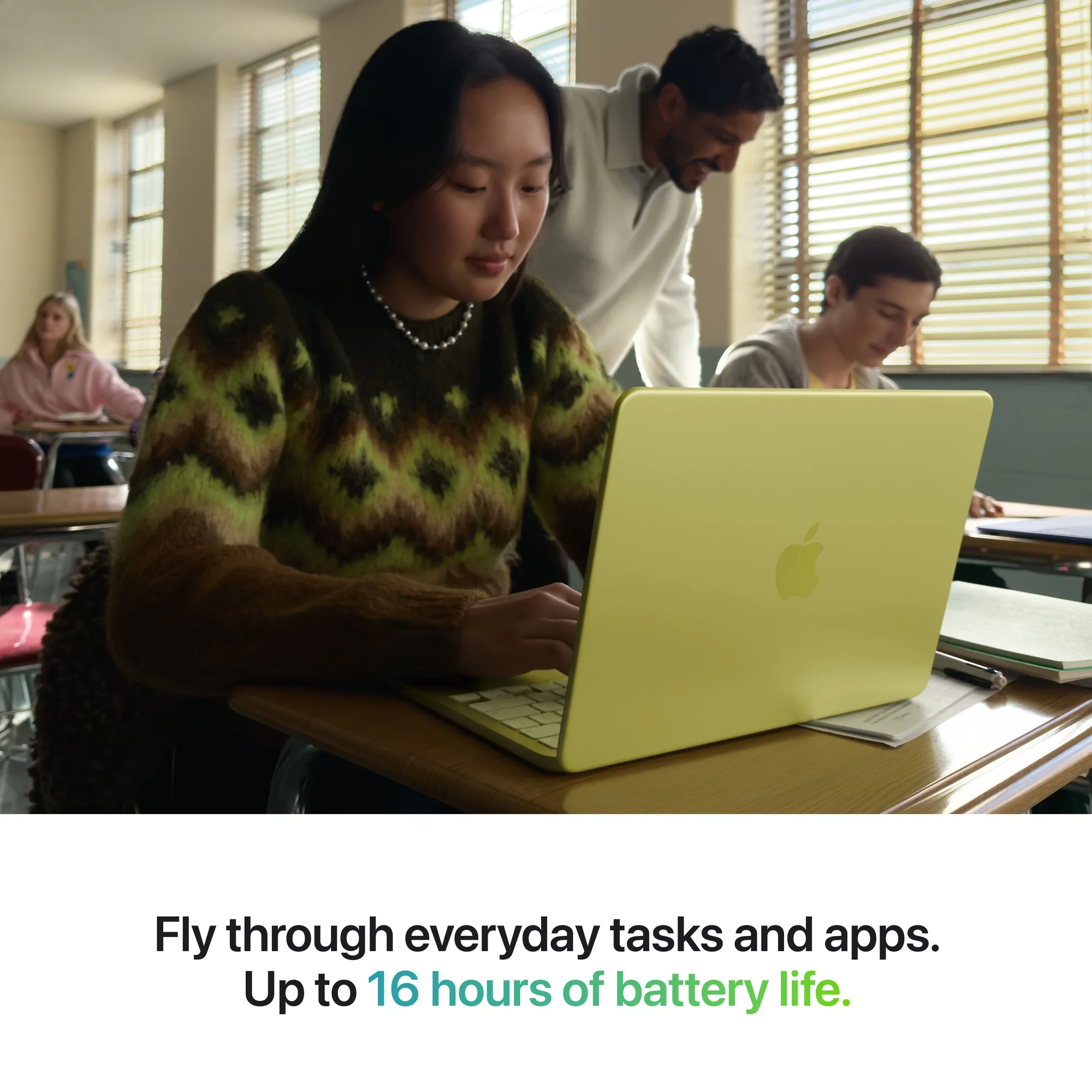 Apple MacBook Neo 13-inch Apple A18 Pro chip with 6‑core CPU and 5‑core GPU, 8GB, 256GB SSD, Magic Keyboard - Citrus
