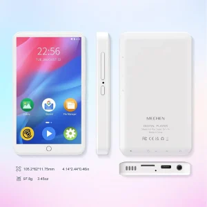 MECHEN H1 Pro MP3 Player with Bluetooth and Wifi, 4″ Full Touch Screen Music Player with Spotify, Amazon Music, Deezer, Audible, Browser, Up to 512GB