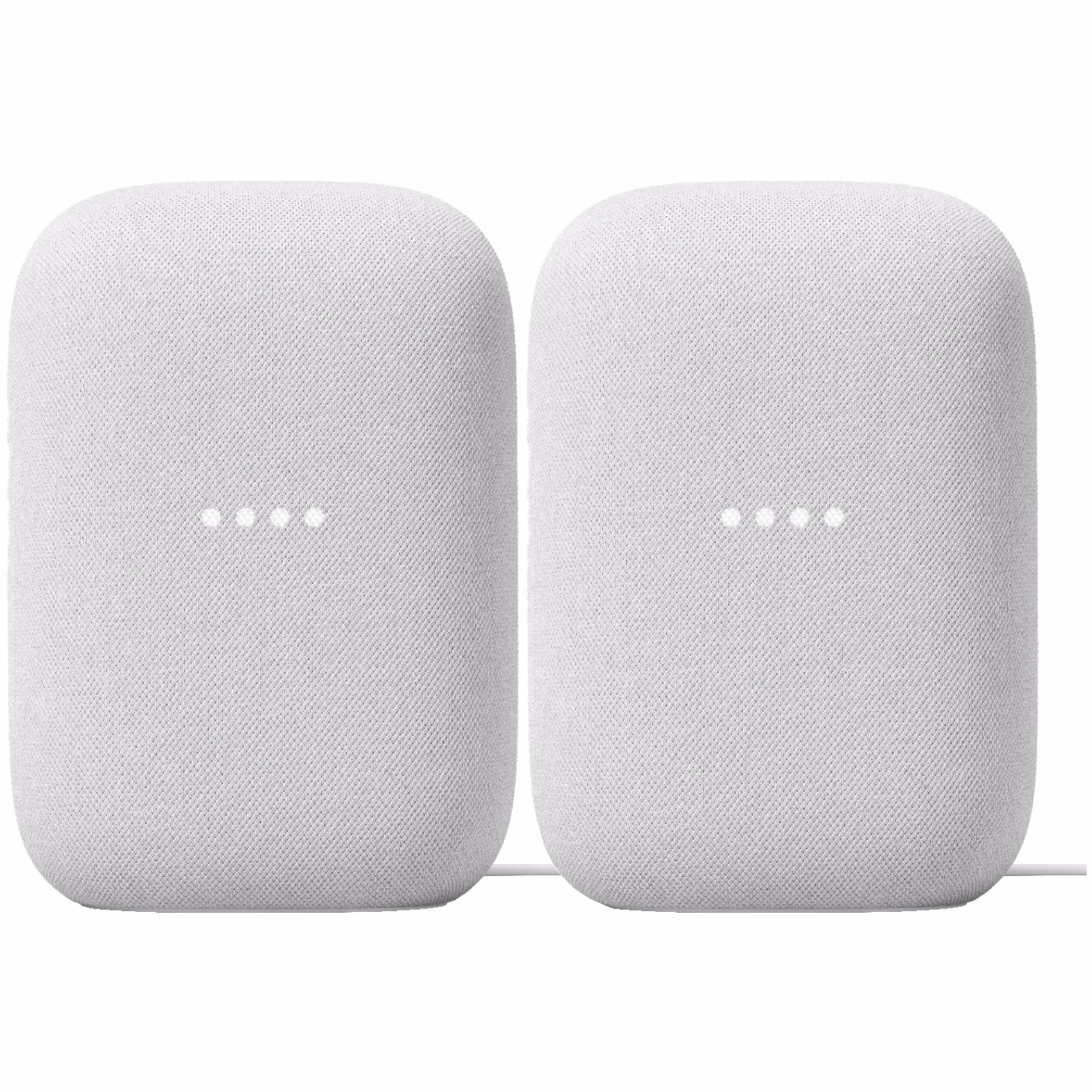 Google GA01420-US Nest Audio Smart Speaker 2 Pack Chalk with Privacy Controls and Superior Sound