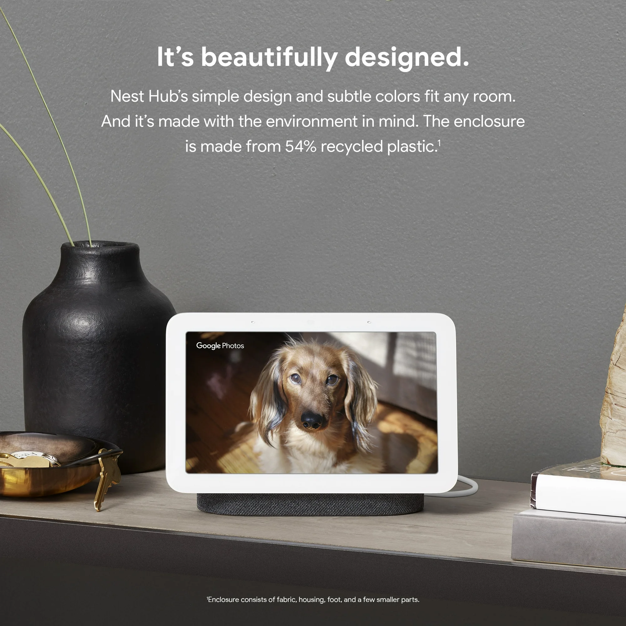 Google Nest Hub 2nd Gen - Smart Home Display with Google Assistant - Charcoal